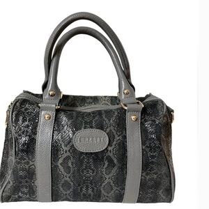 Terzetto Gray Leather Snake Satchel NWOT